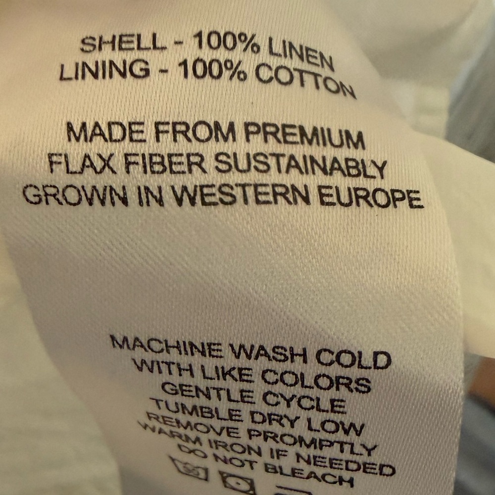 Quince 100% Linen Striped Midi Dress Pockets Blue & White NWT Size M - Picture 4 of 4